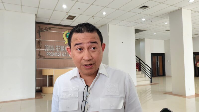 Wakil Ketua Komisi II DPRD Kalimantan Timur, Sapto Setyo Pramono saat diwawancarai di Gedung DPRD Kaltim